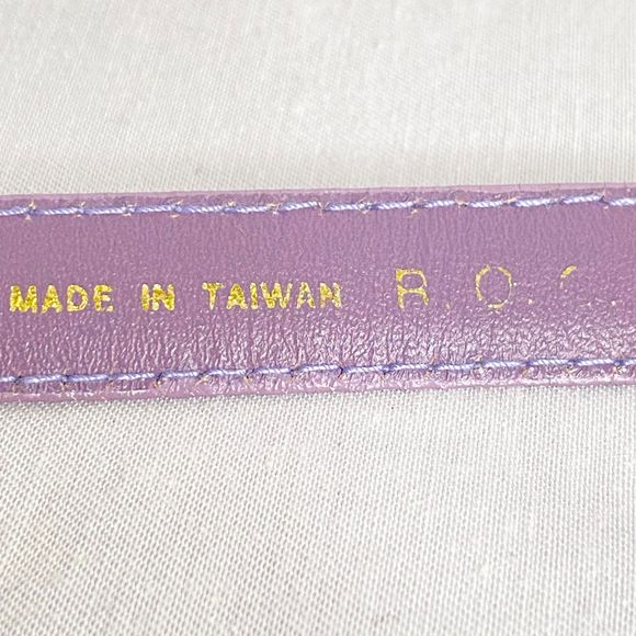 Charter Club Womens Small Waist Belt Skinny Lavender Snake Skin Taiwan - Picture 10 of 13